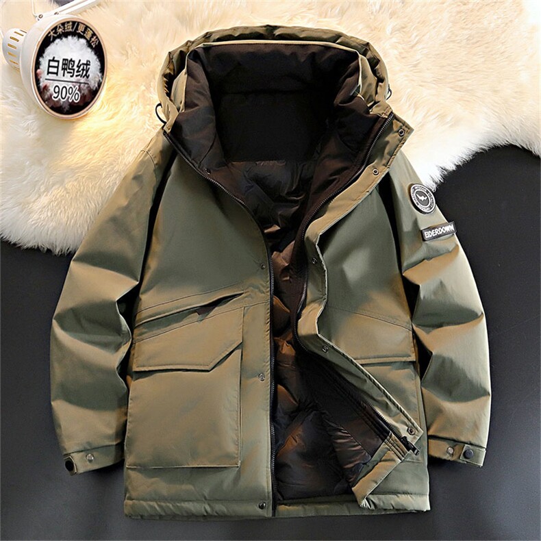 Y5277-P278 L-7XL大码工装90白鸭绒连帽潮牌羽绒服外套 主推图片