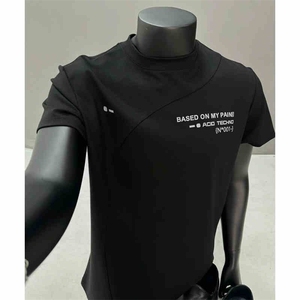 白色正肩结构t恤潮牌欧美夏季短袖美式高街半袖1001-1-FW125-P42图片
