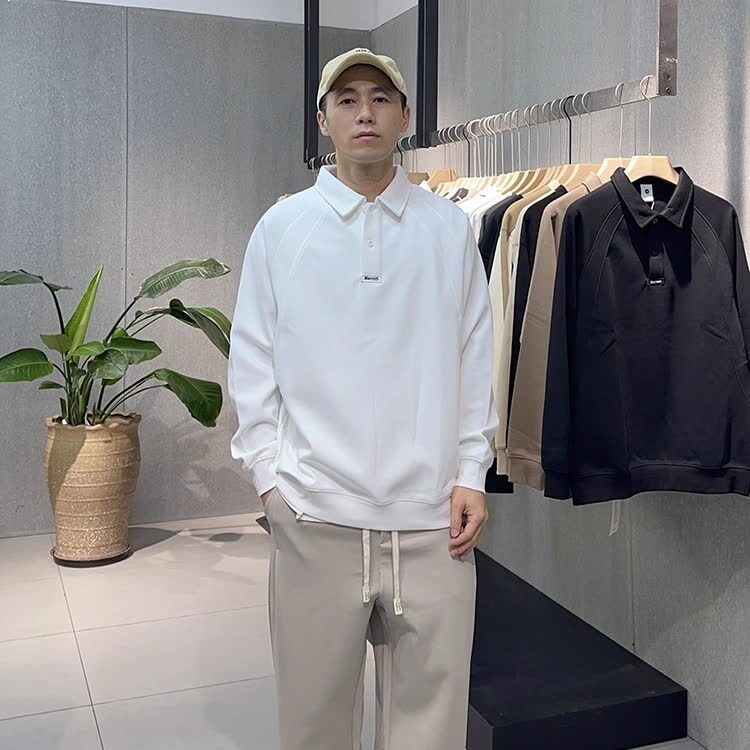 卫衣男春秋季2025新款宽松潮牌翻领衣服男款纯色百搭秋装运动上衣,男装卫衣,星座506A