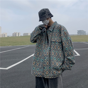 Wt038-P60美式复古潮流格子夹克图片