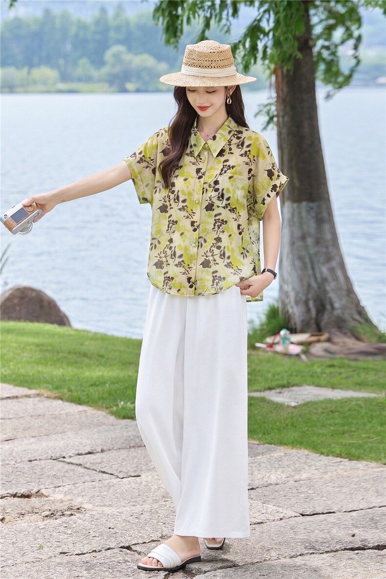 现货！2026年夏季时尚简约大方气质优雅宽松休闲两件套裤套装女,女装套装/套裙,衣之秀
