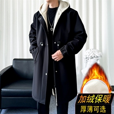 风衣男中长款大衣男加棉衣男加绒F654薄P95控148加绒P115爆景F，男装风衣，星座401