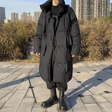 MY994-P168冬季新款飘带中长款棉衣男士棉服时尚暗黑风228，男装棉衣，电商B280-1（原A049）