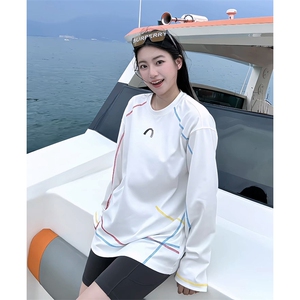 美式高街解构工艺速干长袖T恤衫男女款防晒上衣户外运动骑行服潮图片
