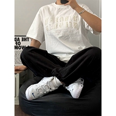 万针全刺绣工艺抖音得物高品质260克重磅纯棉双纱美式高街短袖T恤，男装T恤，电商A486