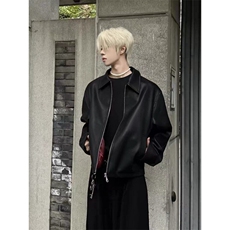 红内里PU皮皮衣外套JK0101-P80，男装夹克，星座313A(原308A-2)