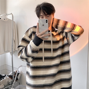 毛衣男秋冬新款港风宽松连帽针织毛衫MYA1-P65图片