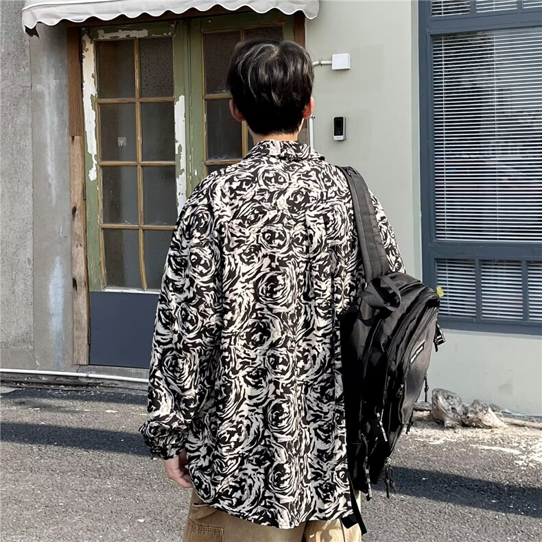 2023男春秋情侣宽松休闲衬衣RC58P30,男装衬衫,星座1116-2