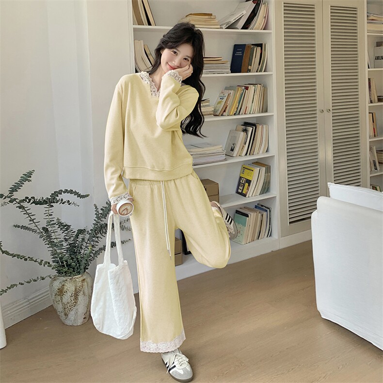 有买家秀秋季新款蕾丝拼接卫衣两件套装2C187-8517-P165-K258,女装套装/套裙,2C187