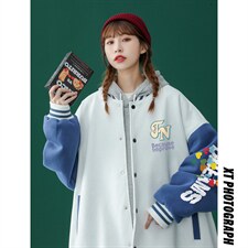 2022春季新品韩版JN印花宽松夹克情侣棒球服外套G93P65控88，男装夹克，A247A