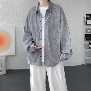衬衫男秋季新款港风宽松扎染肌理感长袖衬衣CS7012-P40图片
