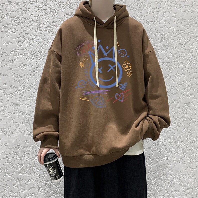 WY2180-P35加绒款-P40纯棉连帽卫衣男大码运动帽衫宽松薄外套男,男装卫衣,电商A040