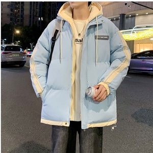 棉服男冬季新款港风宽松假两件连帽棉衣MF8587-特P78图片