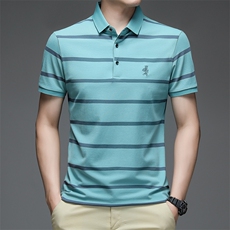 条纹百潮流短袖搭上衣翻领宽松2024年夏季POLO衫上衣PL8502-P68，男装Polo衫，星座1105-3