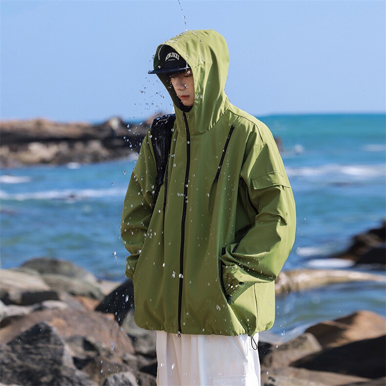 大货三防夹克多拉链冲锋衣宽松男外套DSA157B-JK1562-P60图片