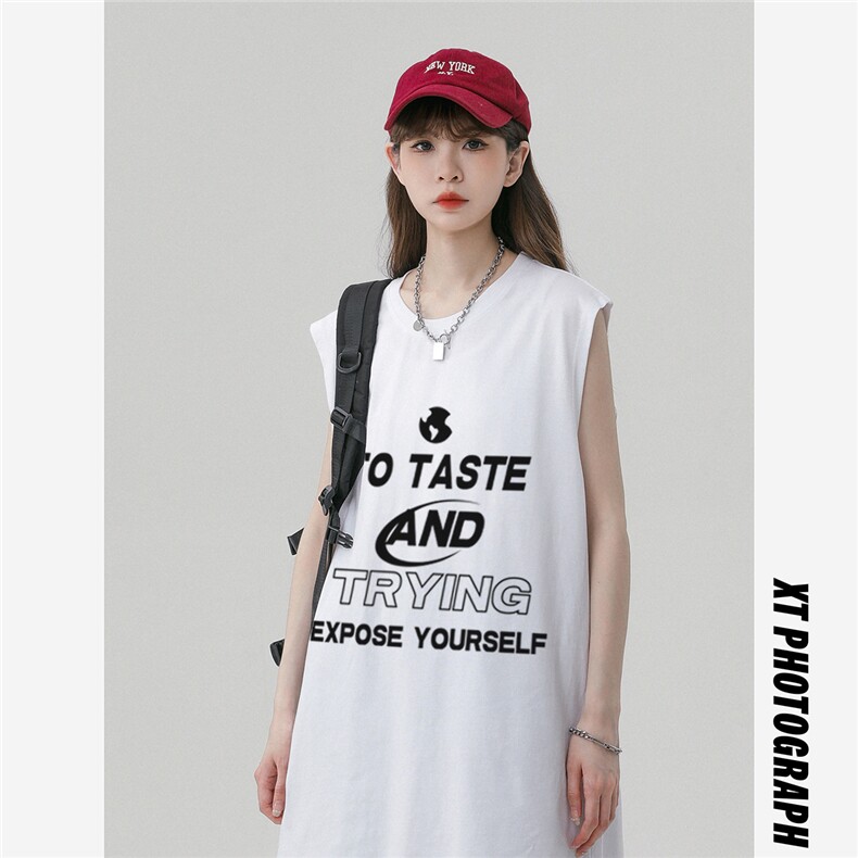 中性风新款夏季时尚百搭宽松圆领字母印花短袖T恤DT507P30控48图片