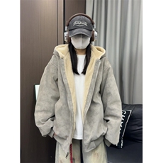 网图PU皮座山雕男女加绒保暖防兔毛棉衣外套M2566-特P90，男装棉衣，星座1213