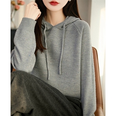 2025年秋季时尚百搭通勤简约休闲帽衫，女装针织衫/毛衣，源达羊绒