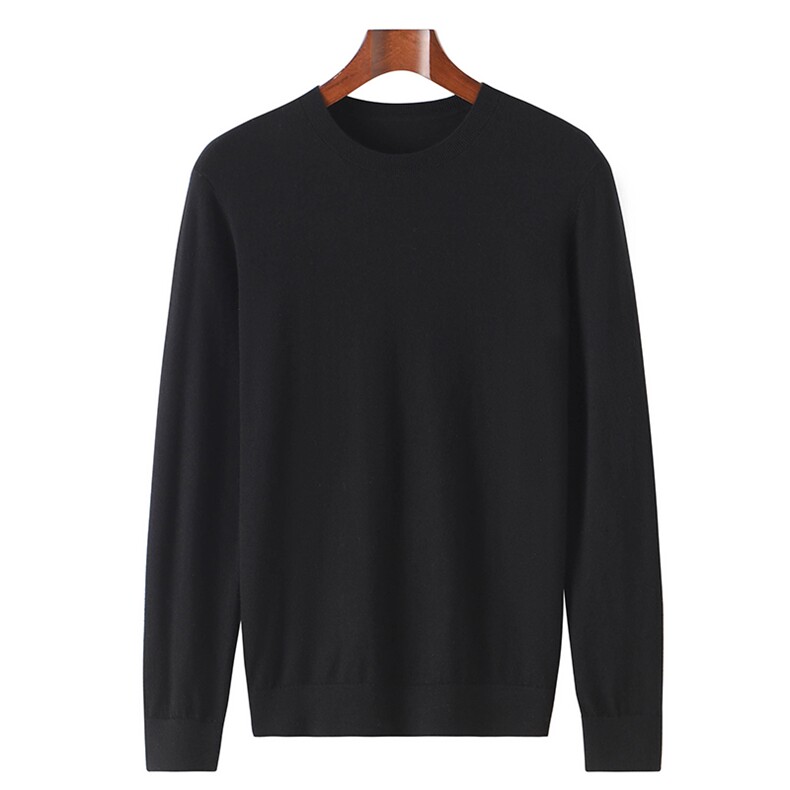 纯色圆领套头毛衣男士秋冬新款休闲宽松羊毛衫打底衫，男装羊毛衫，总能电商供货