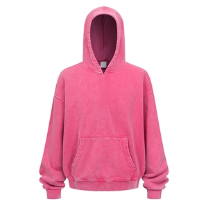 得物抖音高品质二开 380克重磅做旧炒雪花纯色连帽水洗卫衣 CM16图片
