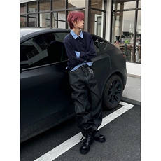 美式复古假两件拼接格纹Polo长袖男女套头衫卫衣WZW09-P41，男装卫衣，星座208-5