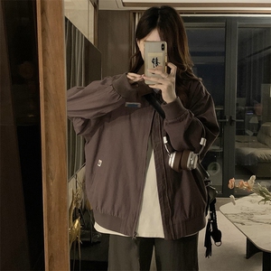 A415-P98 美式古着工装夹克男女春秋情侣复古翻领外套图片
