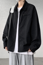 8XL-M春季水洗帆布短款夹克男生vintage美式复古工装外套JK003P98，男装夹克，电商B312