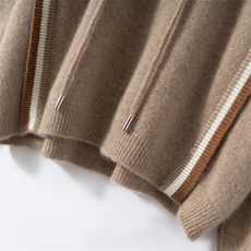 2025秋冬新款羊绒衫女100%纯山羊绒连帽加厚时尚针织套衫保暖上衣，女装羊绒衫，戎美山