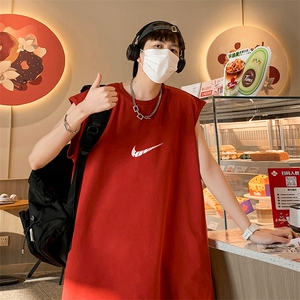 港风直播抖音得物品质男重磅纯棉250克无袖背心T恤T505P28控39图片