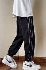 秋季新款男束脚加绒休闲裤男休闲百搭港风卫裤K3206H-P50控78，男装休闲裤，星座717
