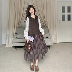 春装新款衬衫+连衣裙两件套2C153-8922-P185K278，女装连衣裙，2C153