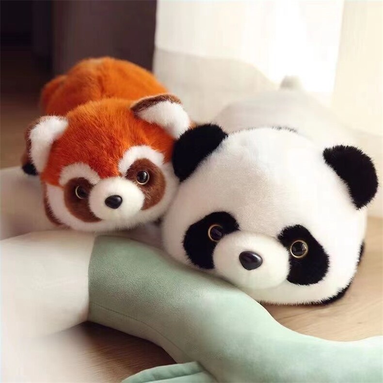 翻转熊猫（尺寸包括尾巴），潮贝毛绒玩具