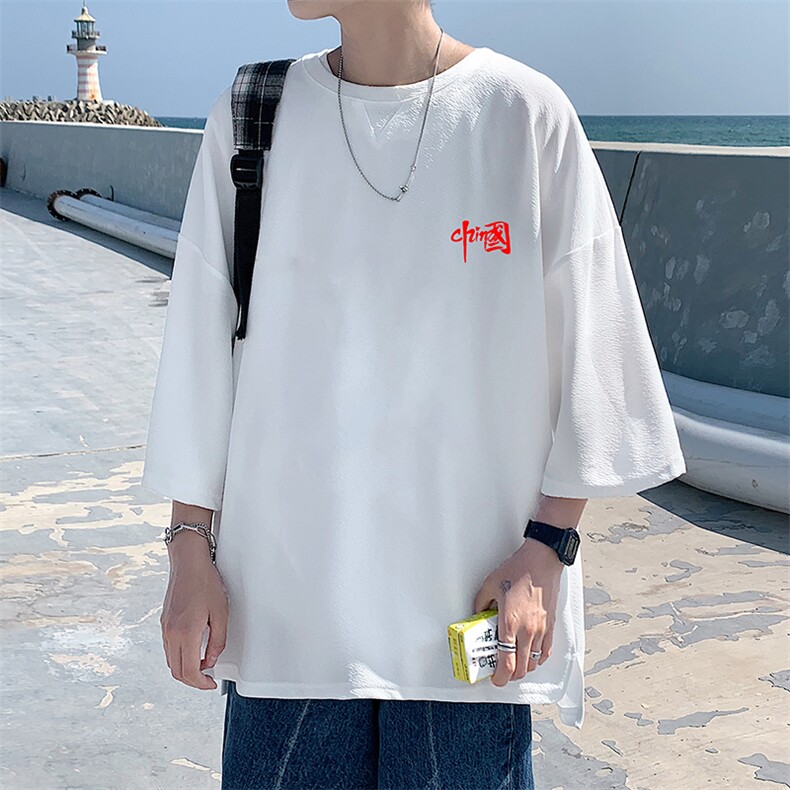 Q11276-P30 春夏季七分袖t恤男大码五分袖男短袖中袖图片