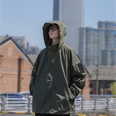 美式潮牌户外连帽冲锋衣外套男女春秋宽松夹克登山服JK118-P55，男装夹克，星座1001-1