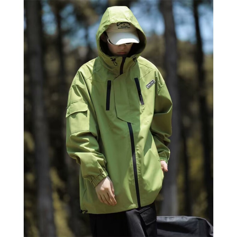 美式高街冲锋衣男秋冬季工装夹克外套上衣服男女外套连帽CF12-P63,男装夹克,星座1008