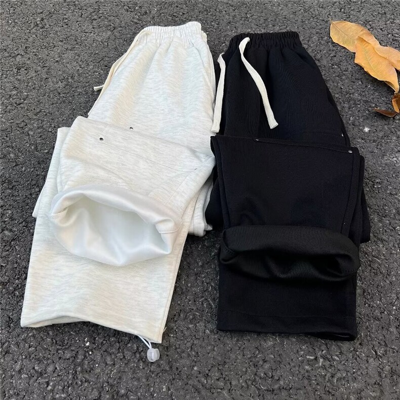 美式复古宽松百搭直筒灰色工装休闲裤ins透气宽松cleanfit伐木裤,男装休闲裤,星座601-2