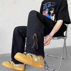 高街喇叭裤男女潮牌欧美式复古拉链vibe风N7086P45，男装牛仔裤，星座1116-2