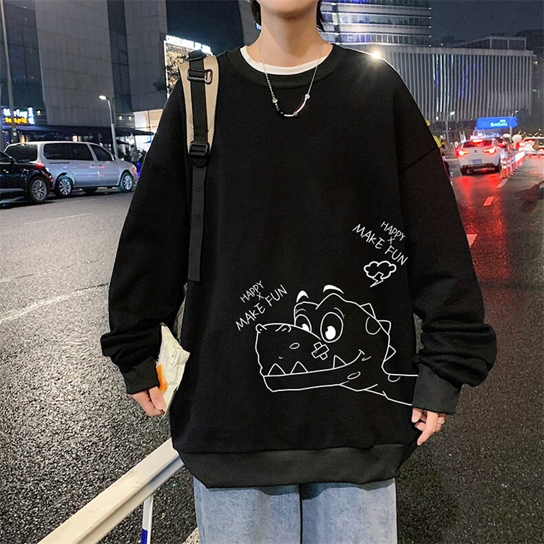 S6136-P28加绒款-P33秋季圆领卫衣男大码韩版宽松长袖外套,男装卫衣,电商A040