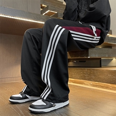 2025休闲裤男生潮流直筒卫裤新款宽松阔腿加长卫裤-K3029-P40，男装休闲裤，星座1105