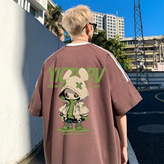 量大优供抖音视频支持得物品质配合二开美式三条杠短袖t恤ZD190，男装T恤，电商A486