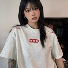 美式潮牌纯棉白灰色短袖T恤女2026新款夏季宽松小众半袖正肩上衣，男装T恤，星座506A