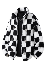 1羊羔毛格子外套大码M-5XL加棉聚酯纤维棉衣YG78159P105控149，男装棉衣，星座226-2