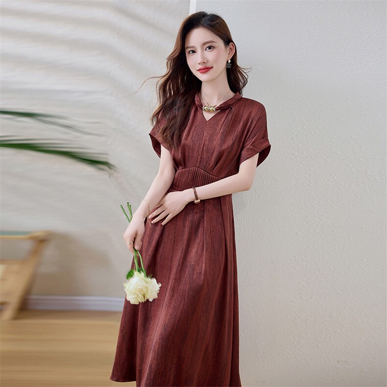 【夏季女装新款】大量现货时尚优雅年轻妈妈中长款连衣裙,女装连衣裙,魅衣本色