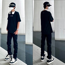 美式ins高街纯黑色直筒牛仔裤货号K659P50，男装牛仔裤，电商A063