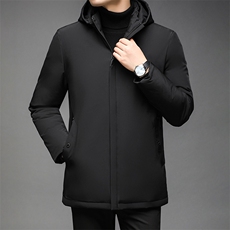 中年棉衣男中长款潮流冬季外套可卸帽棉服保暖上衣QLMMF8887-P140，男装棉衣，电商B212（原钱塘6029）