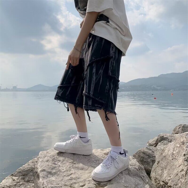 DA101-P40短裤男士夏季宽松休闲痞帅五分裤大裤衩外穿裤头潮流,男装牛仔裤,星座603-2