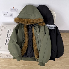 美式高级感连帽毛领cleanfit座山雕外套男冬夹克棉服潮TT220P92，男装夹克，星座1013-5