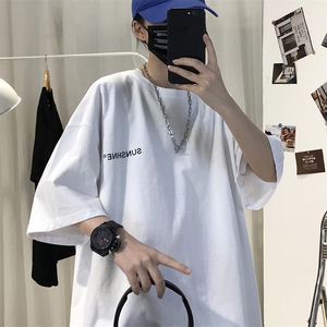 XZ115A-T06 200克纯棉男女字母印花大码S-5XL 10色T恤衫圆领半袖图片