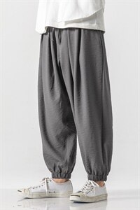 秋装 潮休闲哈伦裤男士宽松百搭束脚运动裤日系工装大码 K76/P65图片