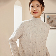 时尚百搭宽松半高领时尚百搭通勤羊绒衫舒适保暖显瘦毛衣，女装羊绒衫，澳冬特羊绒